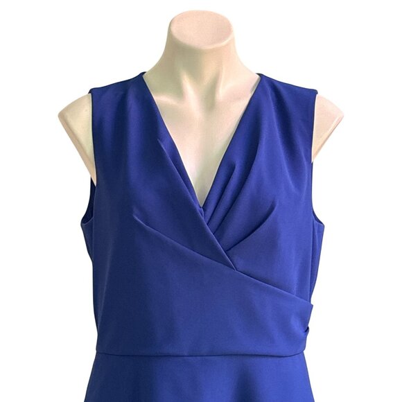 Kay Unger New York Blue Sleeveless Hi-Low Evening Gown, Size 12 Formal Elegant - Picture 3 of 11